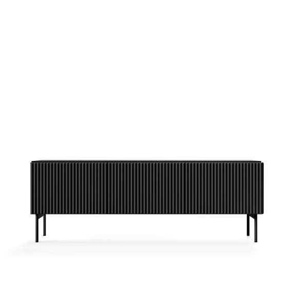 Tv-benk Muti 147x51 cm - 3 dører - sort - metall ben