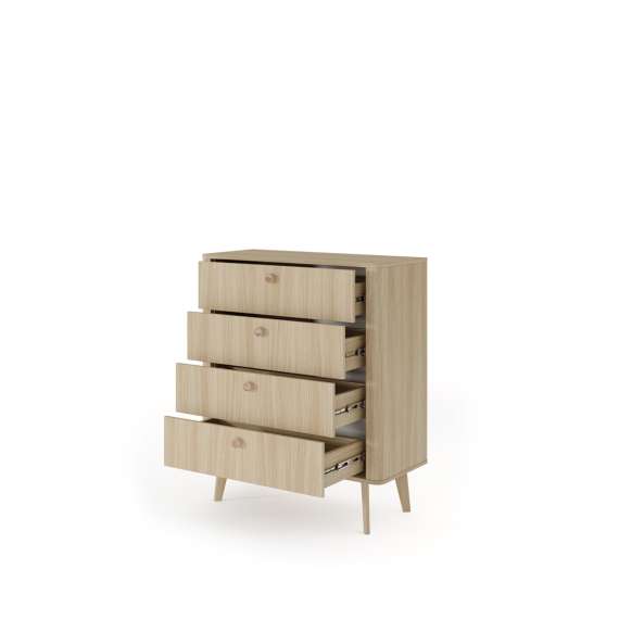 Kommode Viki 88x103 cm - eik - med 4 skuffer