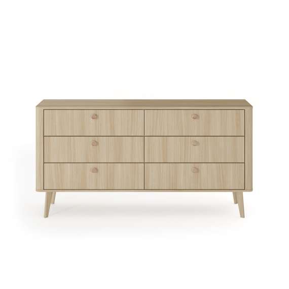 Kommode Viki 163x83 cm - eik - med 6 skuffer
