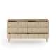 Kommode Viki 163x83 cm - eik - med 6 skuffer