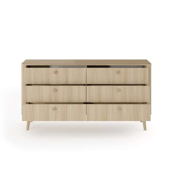 Kommode Viki 163x83 cm - eik - med 6 skuffer