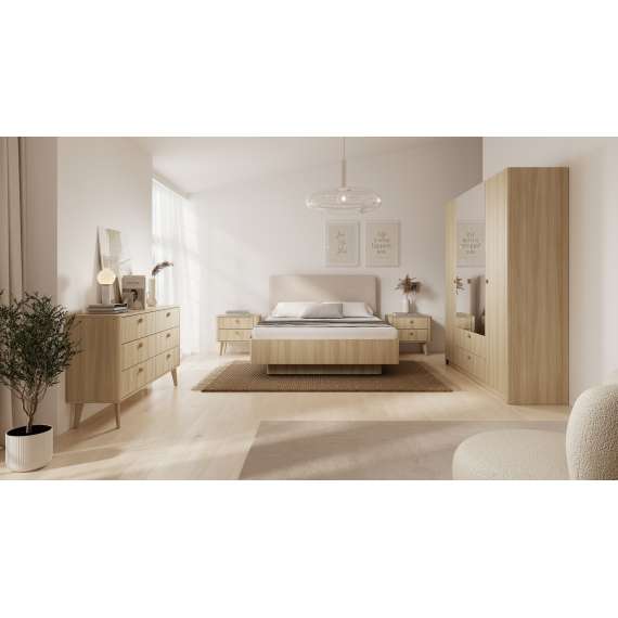 Kommode Viki 163x83 cm - eik - med 6 skuffer