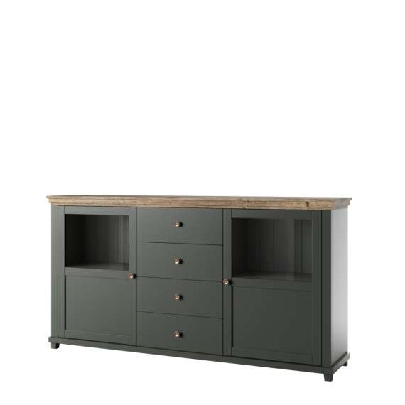 Skjenk Evora 181x93 cm - vintage grønn - 2 dører - 4 skuffer