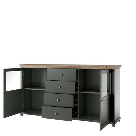 Skjenk Evora 181x93 cm - vintage grønn - 2 dører - 4 skuffer