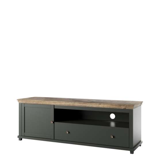 Tv-benk Evora 181x61 cm - vintage grønn - 1 dører - 1 skuff