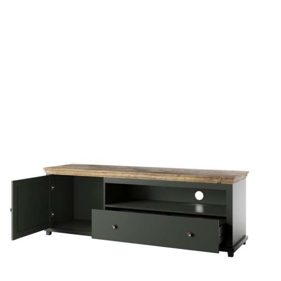 Tv-benk Evora 181x61 cm - vintage grønn - 1 dører - 1 skuff