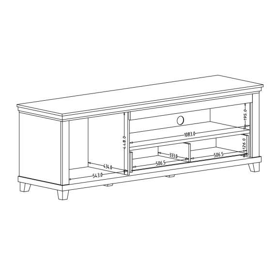Tv-benk Evora 181x61 cm - vintage grønn - 1 dører - 1 skuff
