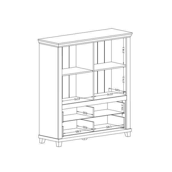 Vitrineskap Evora 126x138 cm - vintage grønn - med belysning