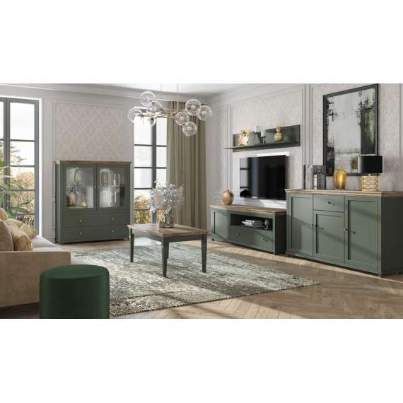 Skjenk Evora 160x93 cm - vintage grønn - 3 dører - 1 skuff