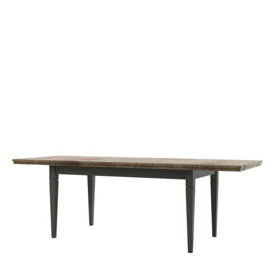 Spisebord Evora 160-240x90 cm - vintage grønn - eik topp