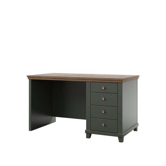 Skrivebord Evora 140x70 cm - vintage grønn - 4 skuffer