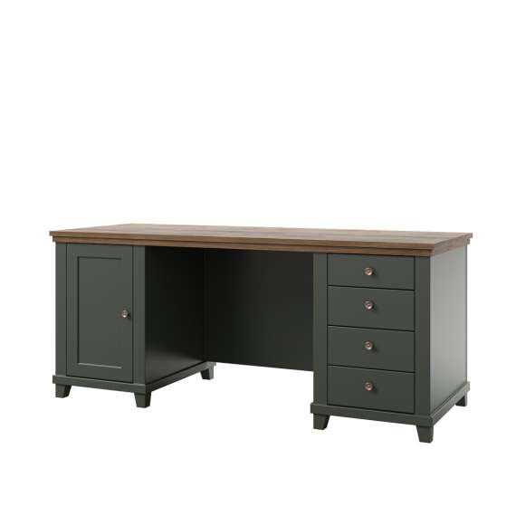 Skrivebord Evora 180x70 cm - vintage grønn - 1 dør - 4 skuffer