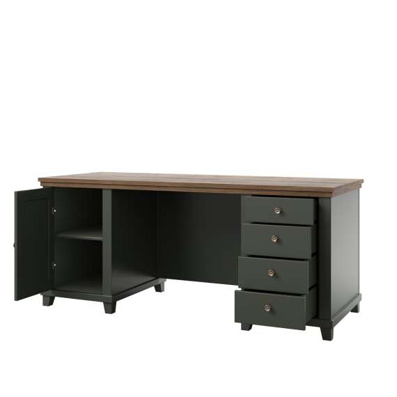 Skrivebord Evora 180x70 cm - vintage grønn - 1 dør - 4 skuffer