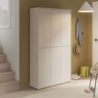 Stort skoskap Alice 109x192 - beige sand - 6 dører - hyller