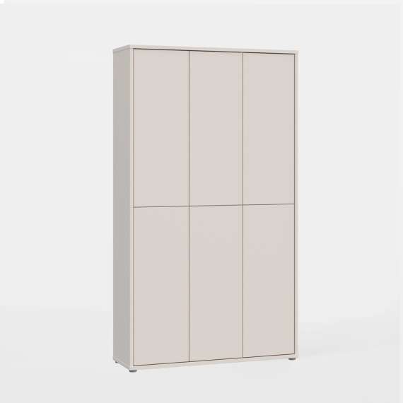 Stort skoskap Alice 109x192 - beige sand - 6 dører - hyller