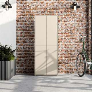 Stort skoskap Alice 74x192 - beige sand - 4 dører - hyller