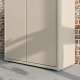 Stort skoskap Alice 74x192 - beige sand - 4 dører - hyller