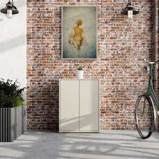 Skoskap Alice 74x99 cm - beige sand - 2 dører - hyller