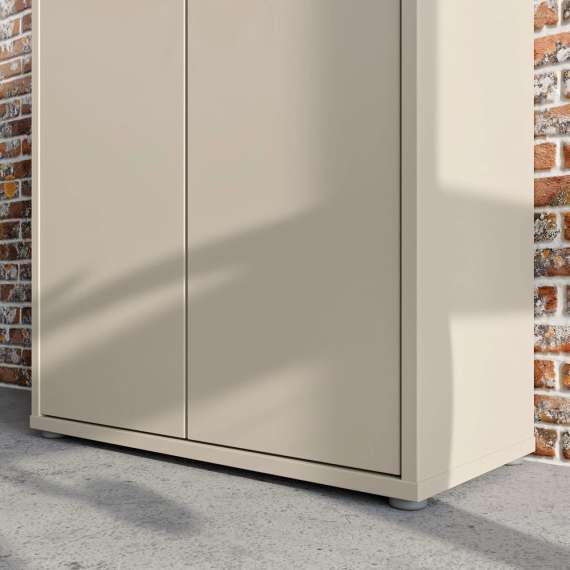 Skoskap Alice 74x99 cm - beige sand - 2 dører - hyller