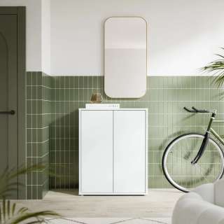 Skoskap Alice 74x99 cm - lys grå - 2 dører - hyller