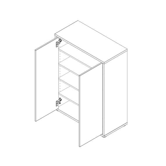 Skoskap Alice 74x99 cm - eik artisan - 2 dører - hyller