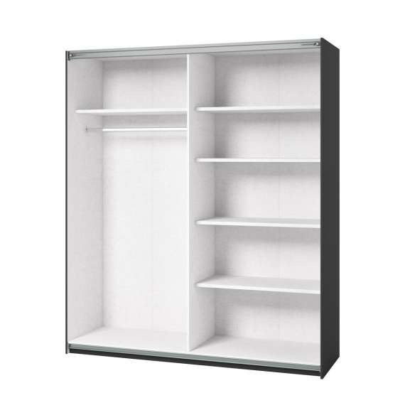 Garderobeskap Beta 180x210 - sort - speil