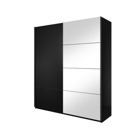 Garderobeskap Beta 180x210 - sort - speil