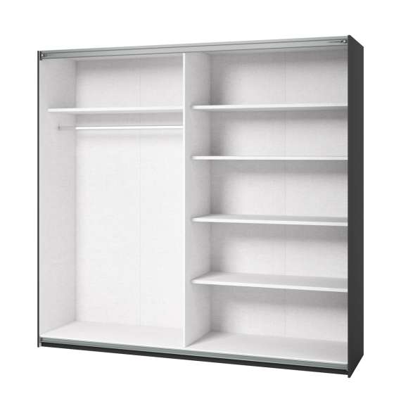 Garderobeskap Beta 221x210 - sort - speil