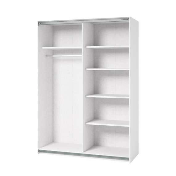 Garderobeskap Beta 150x210 - hvit - speil