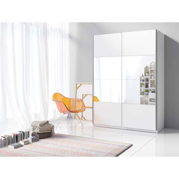 Garderobeskap Beta 150x210 - hvit - speil