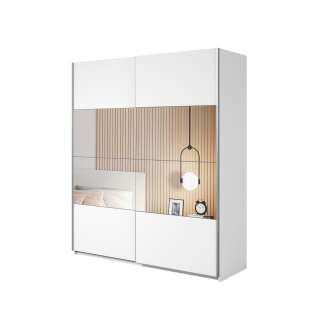 Garderobeskap Beta 180x210 - hvit - speil