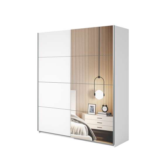 Garderobeskap Beta 180x210 - hvit - speil