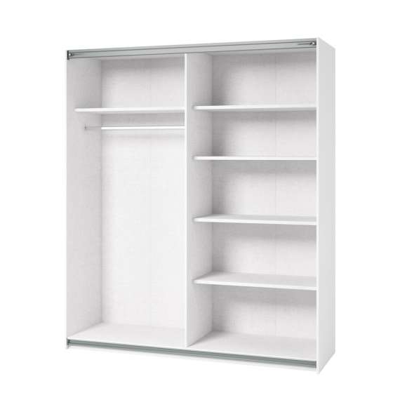 Garderobeskap Beta 180x210 - hvit - speil