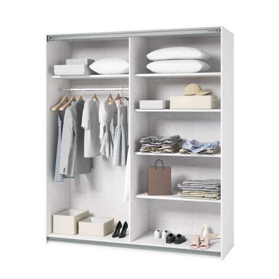 Garderobeskap Beta 180x210 - hvit - speil