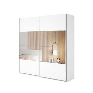 Garderobeskap Beta 200x210 - hvit - speil