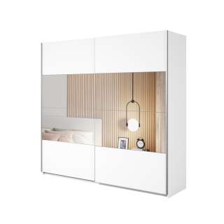 Garderobeskap Beta 221x210 - hvit - speil