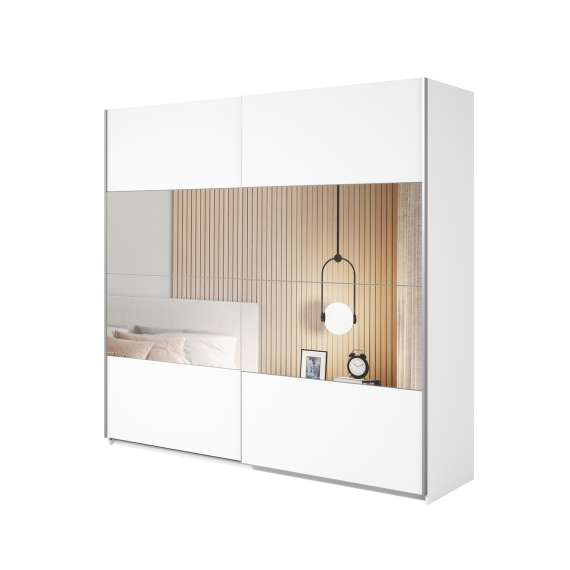 Garderobeskap Beta 221x210 - hvit - speil