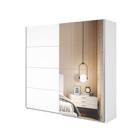 Garderobeskap Beta 221x210 - hvit - speil