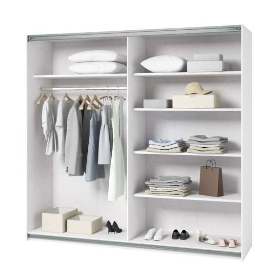 Garderobeskap Beta 221x210 - hvit - speil