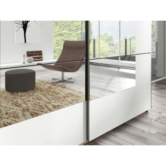 Garderobeskap Beta 221x210 - eik - hvit - speil