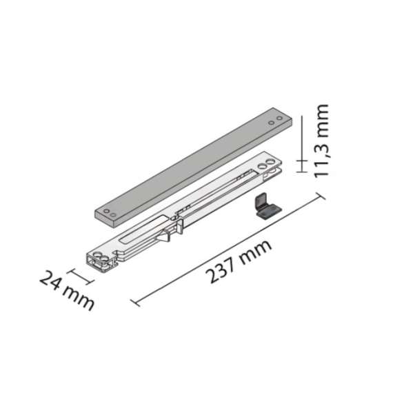 Garderobeskap Beta 180x210 - eik - speil - skuffer