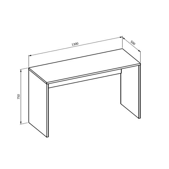 Skrivebord Agapi 130x50 cm - hvit