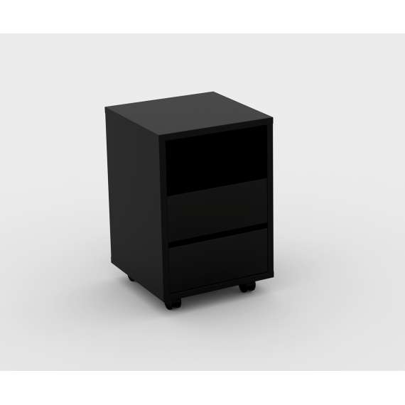 Skuffeseksjon Agapi 40x62 cm - sort - med hjul