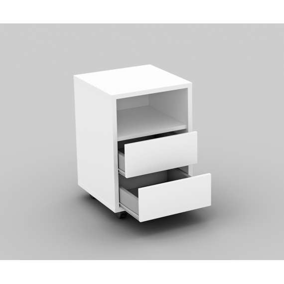 Skuffeseksjon Agapi 40x62 cm - hvit - med hjul