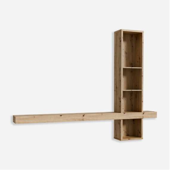 Vegghengt reol med hylle LUTTO - 225x171 cm - eik artisan