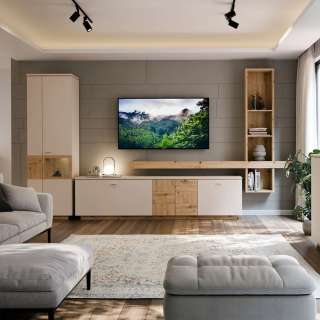 Møbelsett LUTTO - eik artisan - beige sand