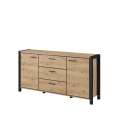 Skjenk Aktiv 180x91 cm - eik - sort - med hyller