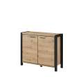 Skjenk Aktiv 112x91 cm - eik - sort - med 2 dører