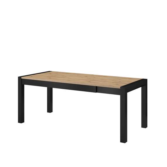 Spisebord Aktiv 160-240x90 cm - eik - sort - uttrekkbart