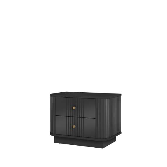 Nattbord Vesper - 56x48 cm - svart matt - 2 stk - sokkel